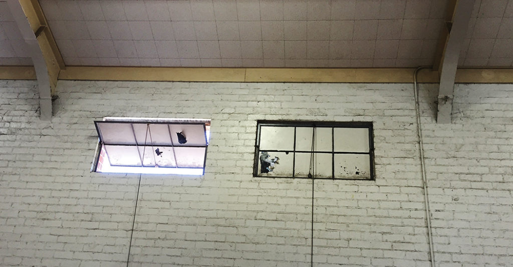 The windows in the old gym need to be repaired and the gym cleaned.