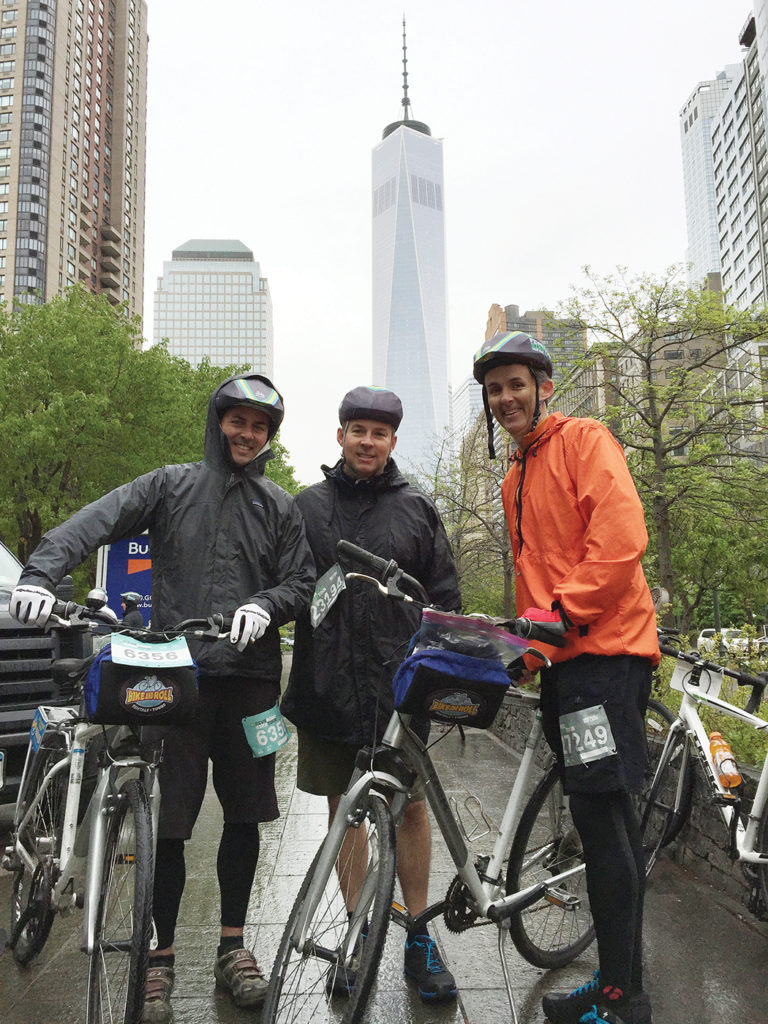 The three Kelly brothers, who grew up in Pacific Palisades, raised money for Cancer Cure by biking through the five boroughs of New York City.