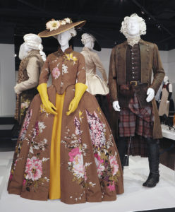 Emmy-nominated designer Terry Dresbach’s costumes from Outlander are among 100 costumes from 23 television shows currently on display at FIDM until October 15.