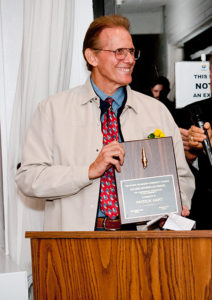 Patrick Hart with his Sparkplug award.
